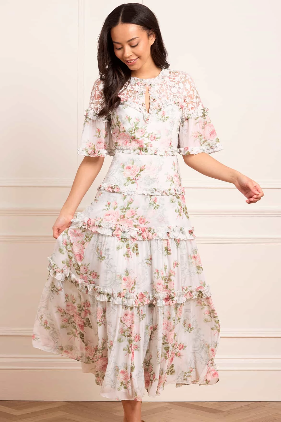 Madame Rose Carla Chiffon Ankle Gown Formed Look