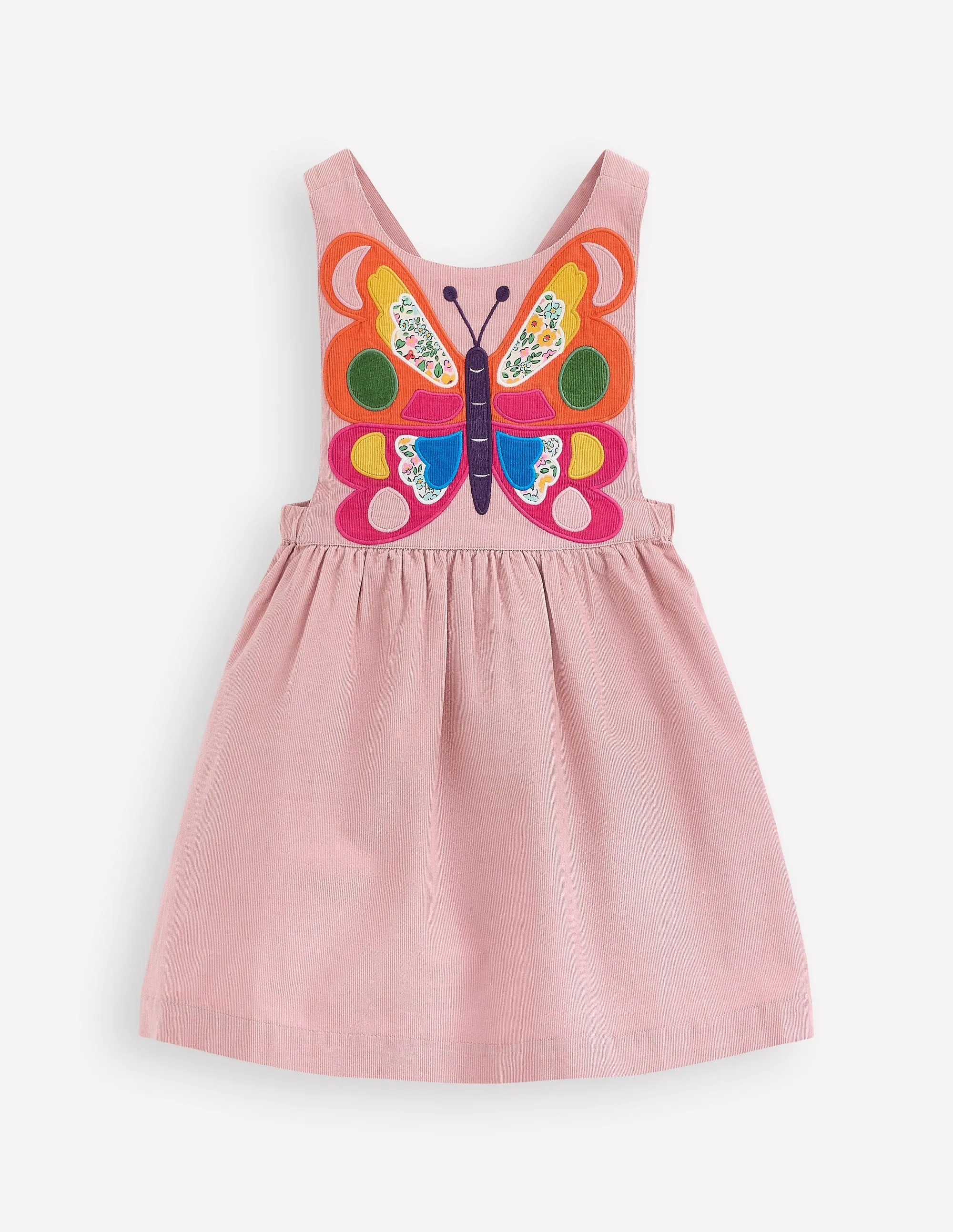 Cord Appliqu Pinafore Dress-Formica Pink Butterfly Perfect For Any Occasion Crisp Look