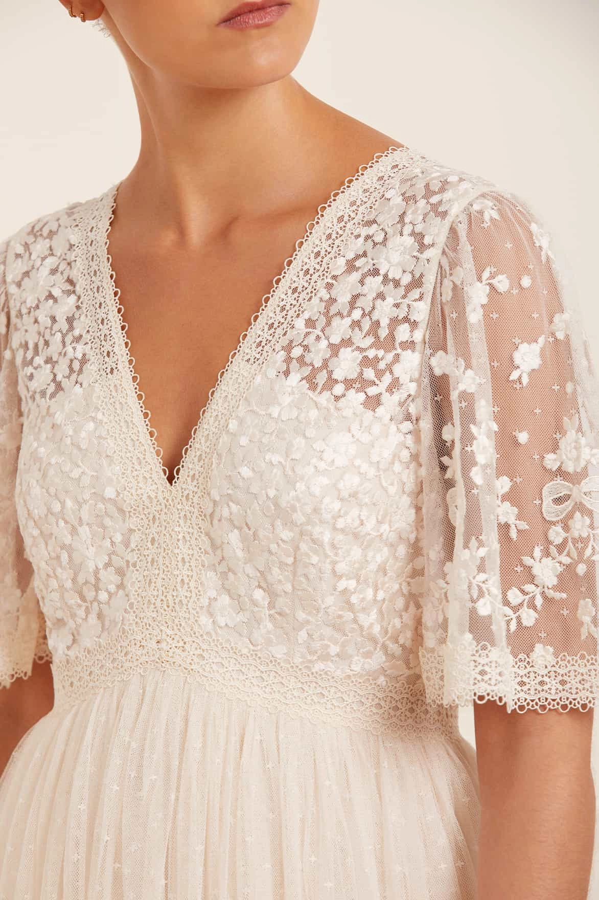 Celestia Ribbon Bodice Ankle Gown Soft Detail Soft Silhouette