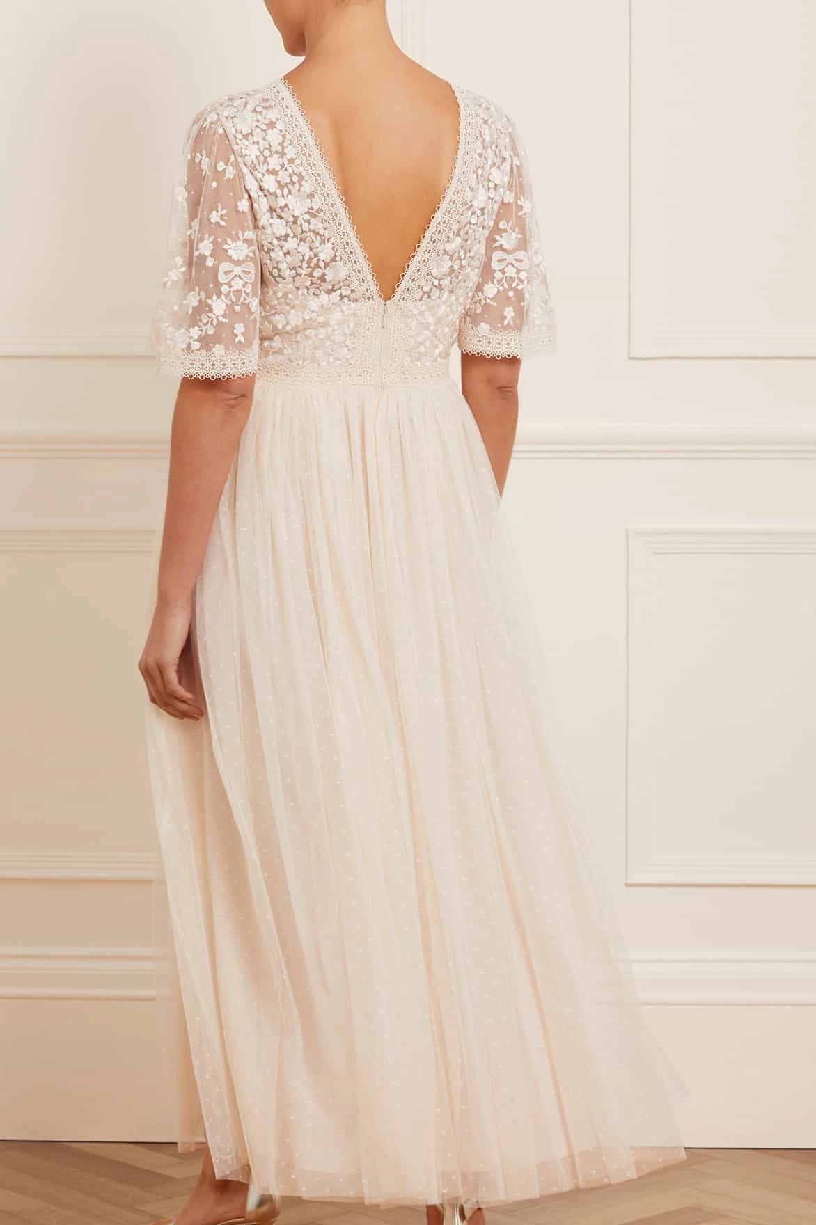 Celestia Ribbon Bodice Ankle Gown Body Flow Office Smart