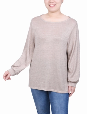 Petite Long Sleeve Tunic Top anti static coating Casual Tank