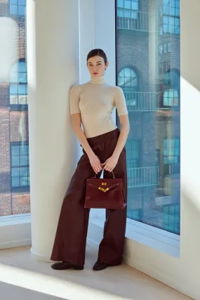 Petal Sleeve Architecture Chalk Cashmere Turtleneck