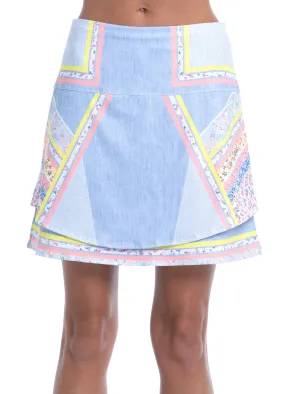 Adjustable loop Chambray Blossom Skort-short