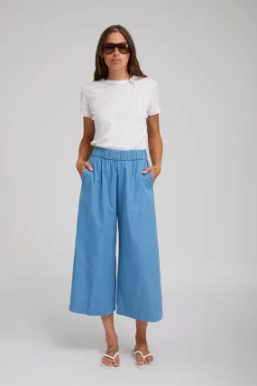 Slim Profile Tapered ankle Chambray Culotte
