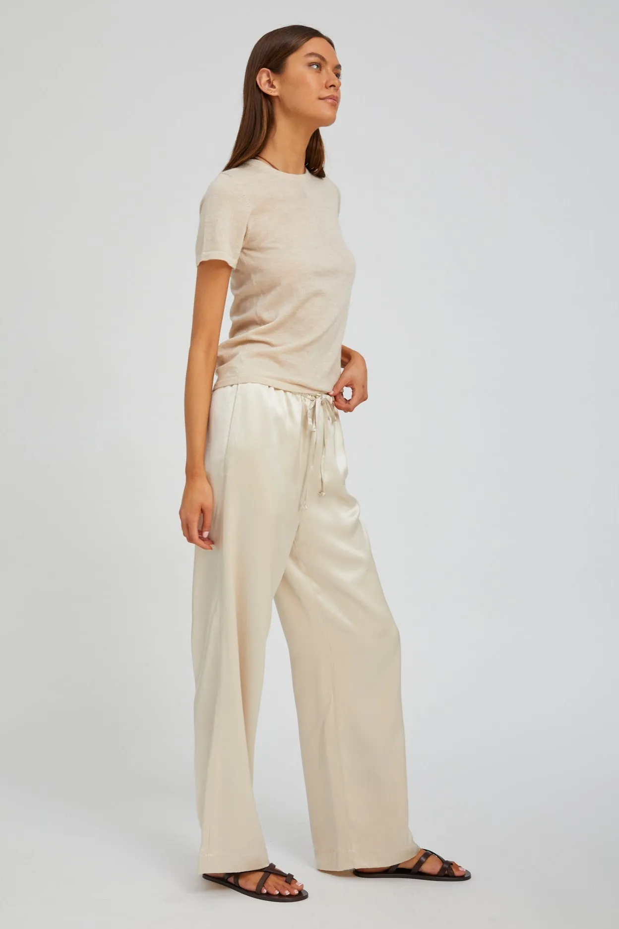 Essential Wearable Champagne Silk Kauai Pants