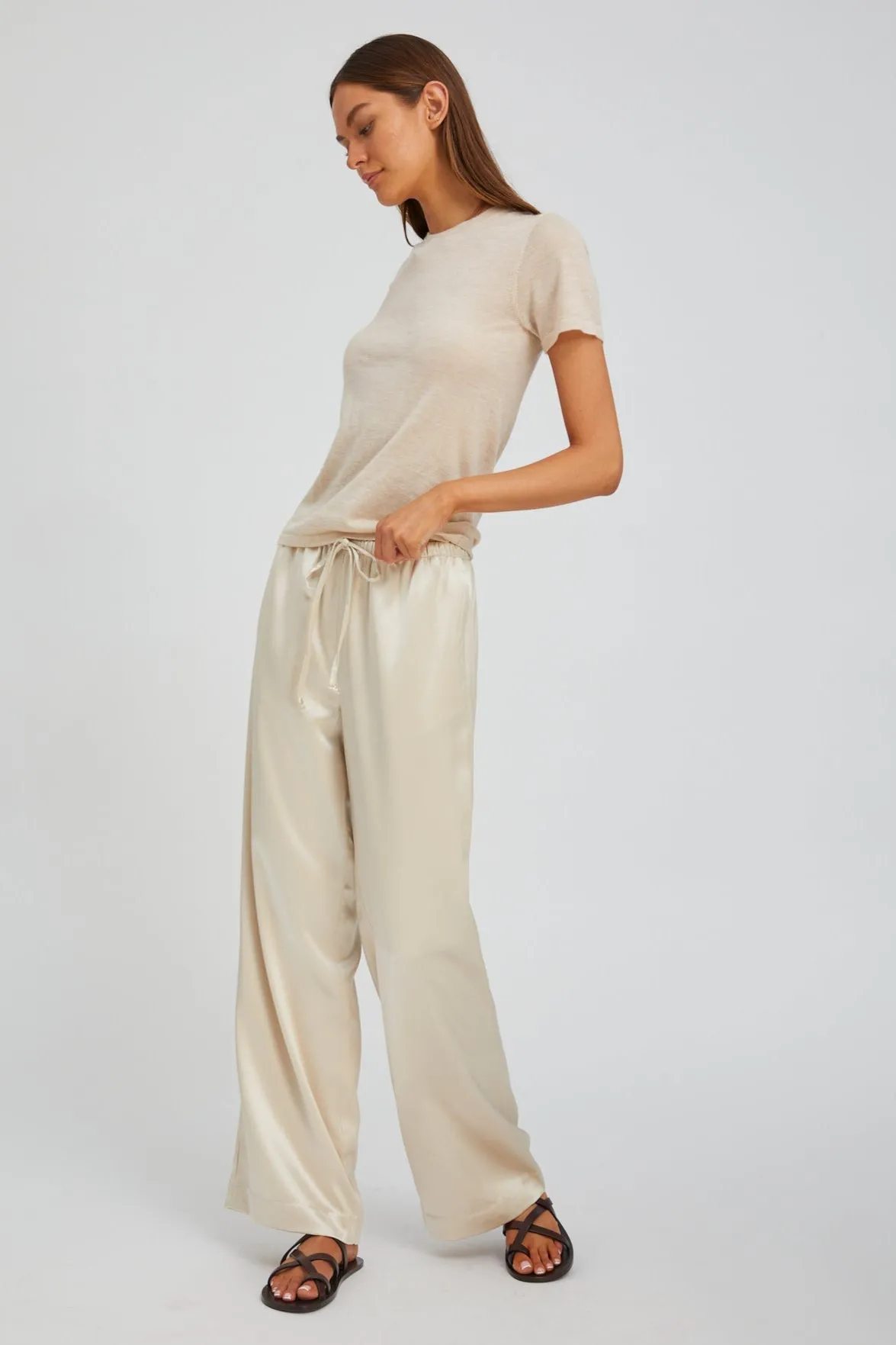 Champagne Silk Kauai Pants Fashionable Appeal Chic casual