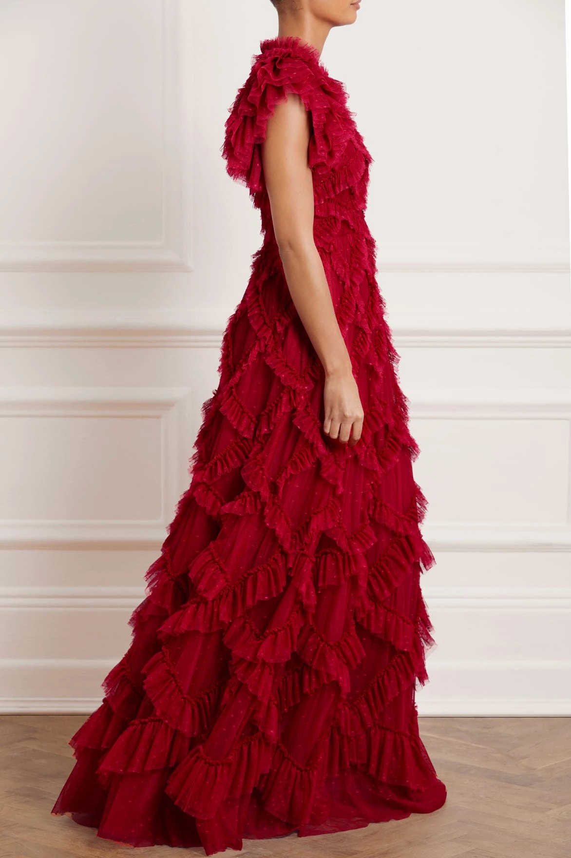 Genevieve Ruffle Gown City Mood Bright Mood