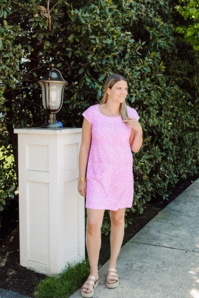 Curve Friendly Charleston Cap Sleeve Dress Orchid Small Diana's Dot