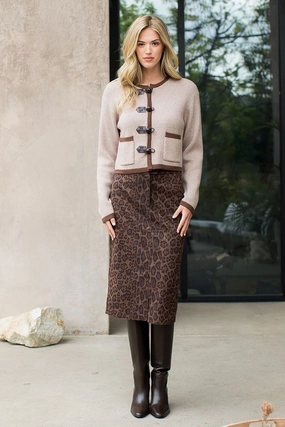 CHEETAH SUEDE SKIRT Multi Purpose Fabric