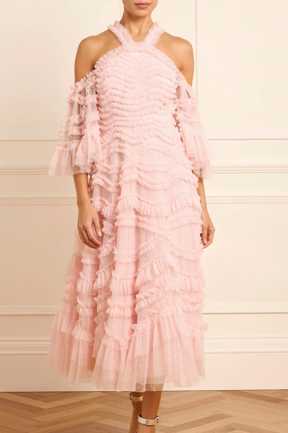 Bronte Off-Shoulder Ballerina Dress Ruffle Detail