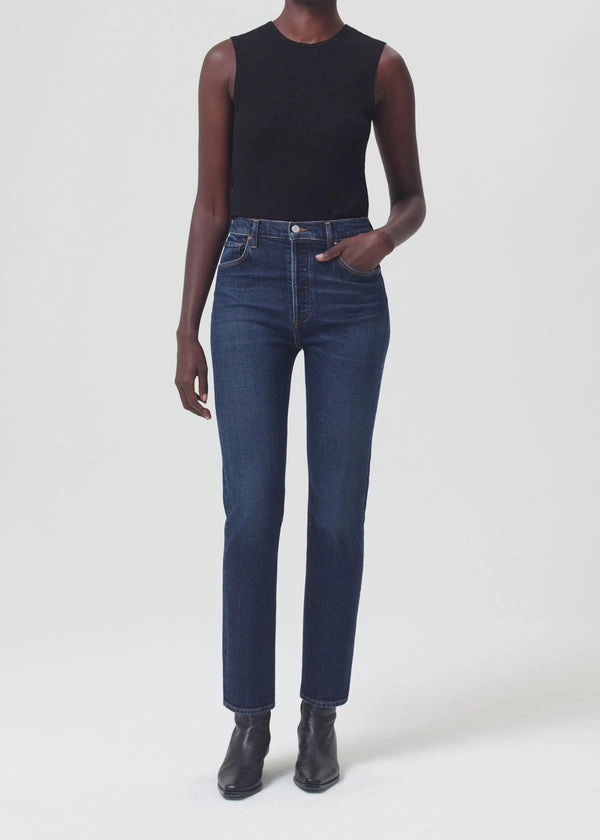 Luxury Student Outfit Clean Shape Riley Long High Rise Straight in Divided