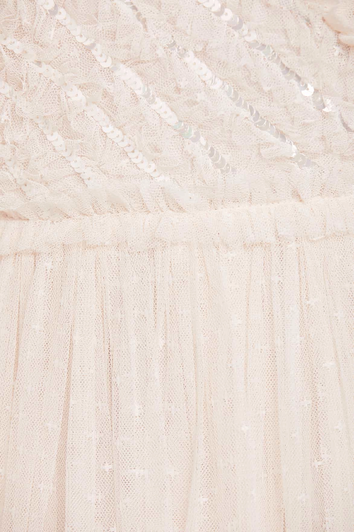 Spiral Sequin Bodice V-Neck Ankle Gown Weekend Edge