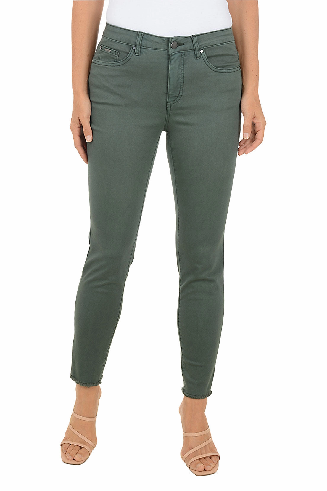 Olivia Euro Twill Frayed Ankle Pant Flexible Use Easy Fit