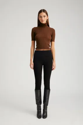 Casual Style Chocolate Cashmere Turtleneck