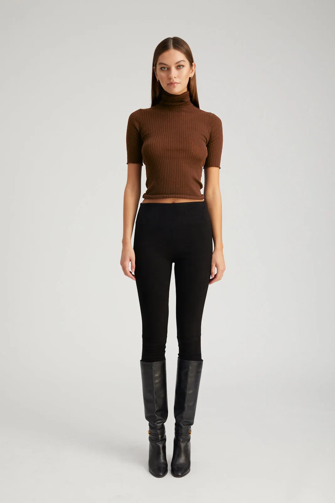 Everyday Jacket Chocolate Cashmere Turtleneck