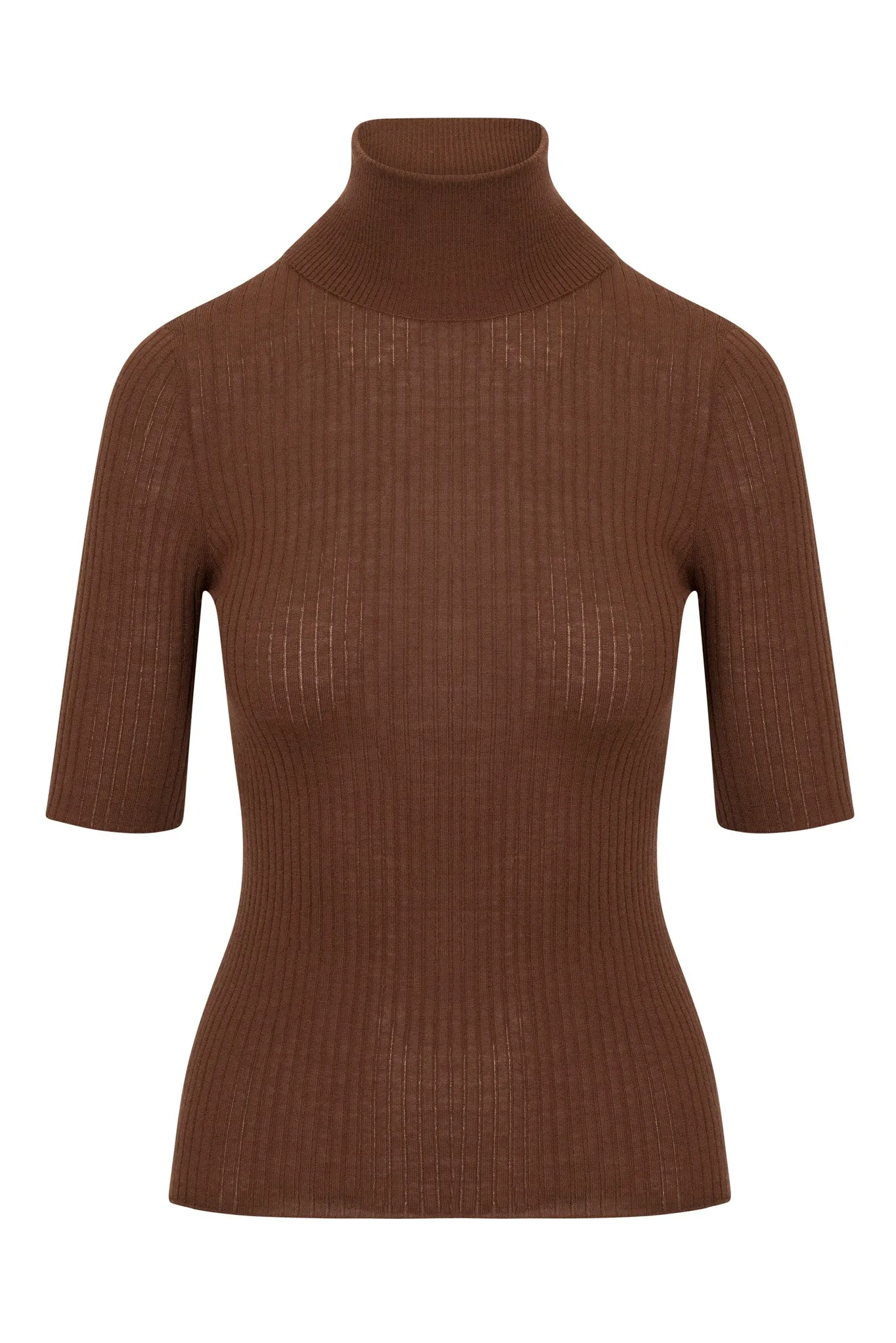 Trendy Cardigan Chocolate Cashmere Turtleneck