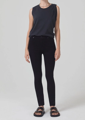 Chrissy High Rise Skinny in Plush Black Recycled Fiber Content
