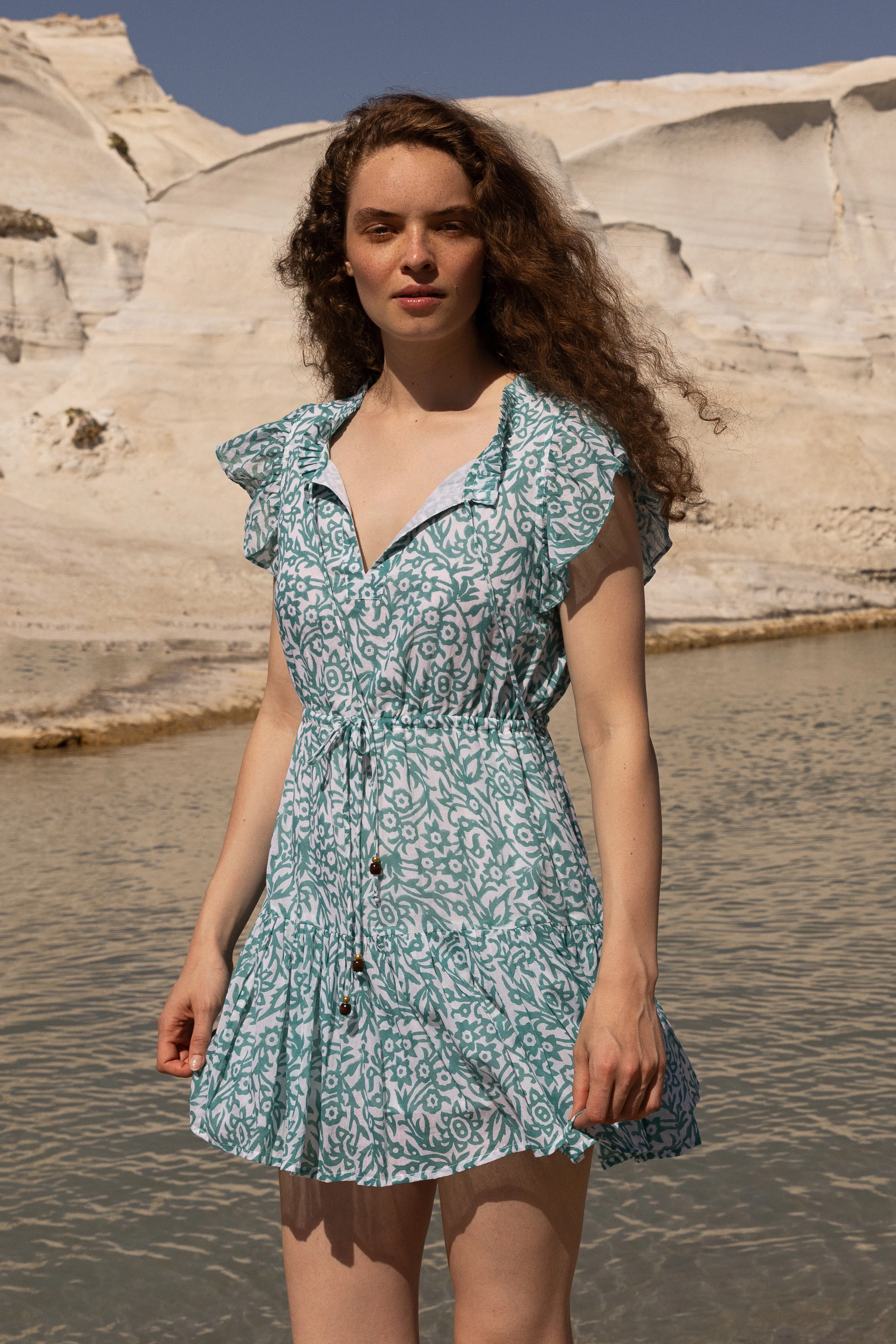 Cinched Flirty Short Cypress Jade Confident Mood