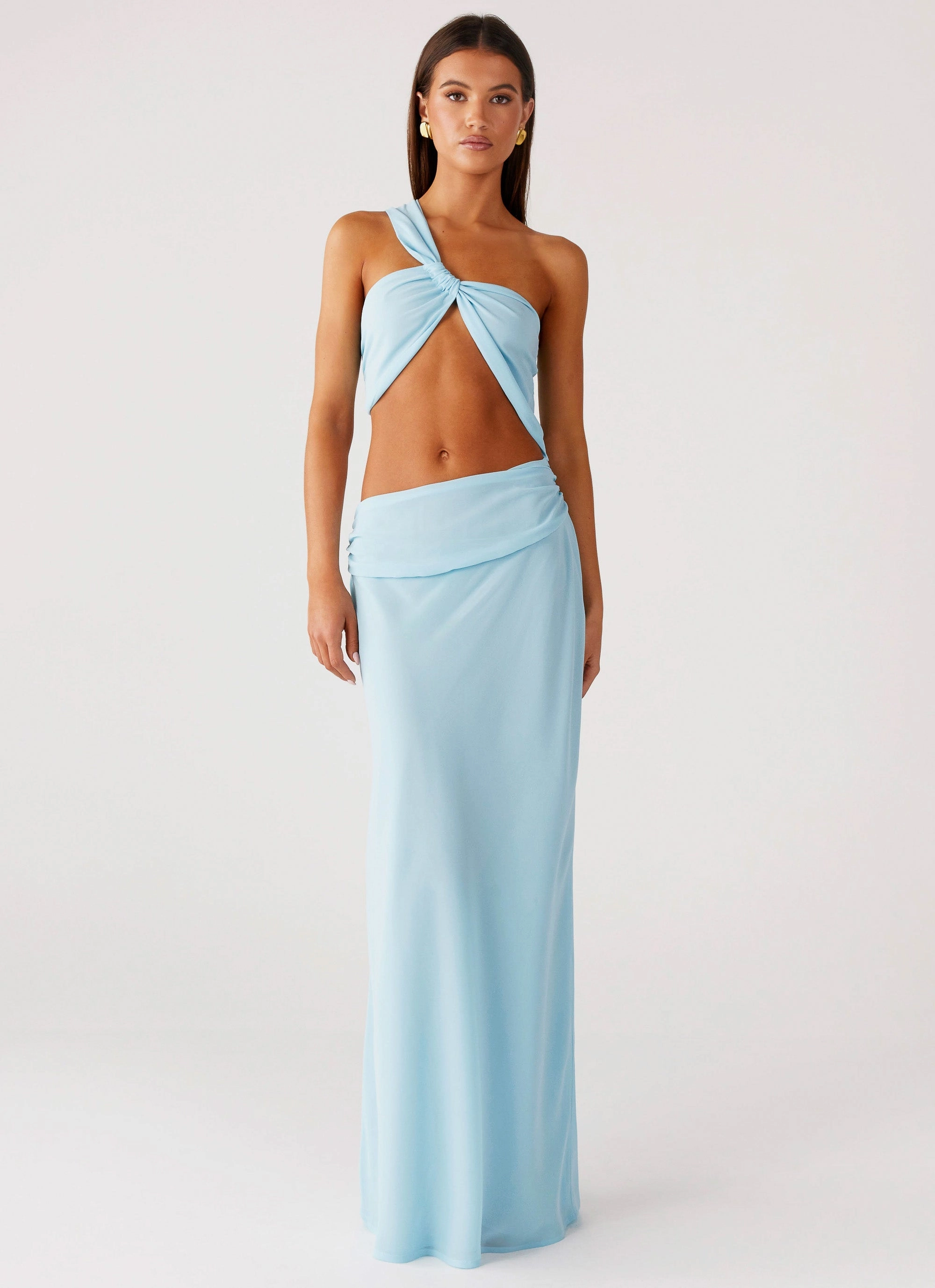 Cindelle One Shoulder Maxi Dress - Turquoise