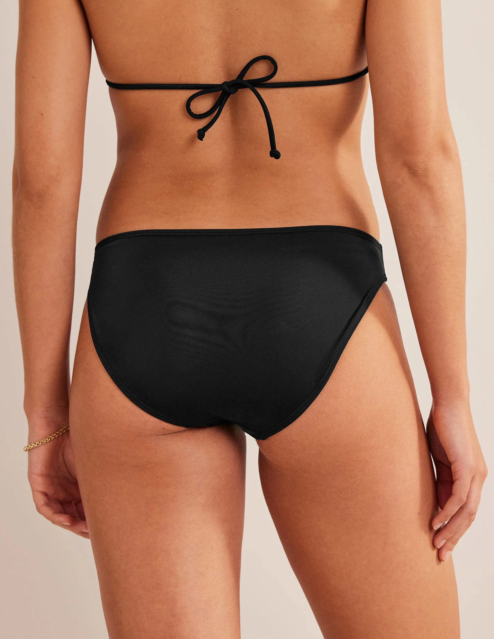 Breathable-fabric Classic Bikini Bottoms-Black