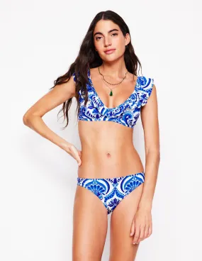 Holiday Fashion Classic Bikini Bottoms-Blue, Ornamental Floral
