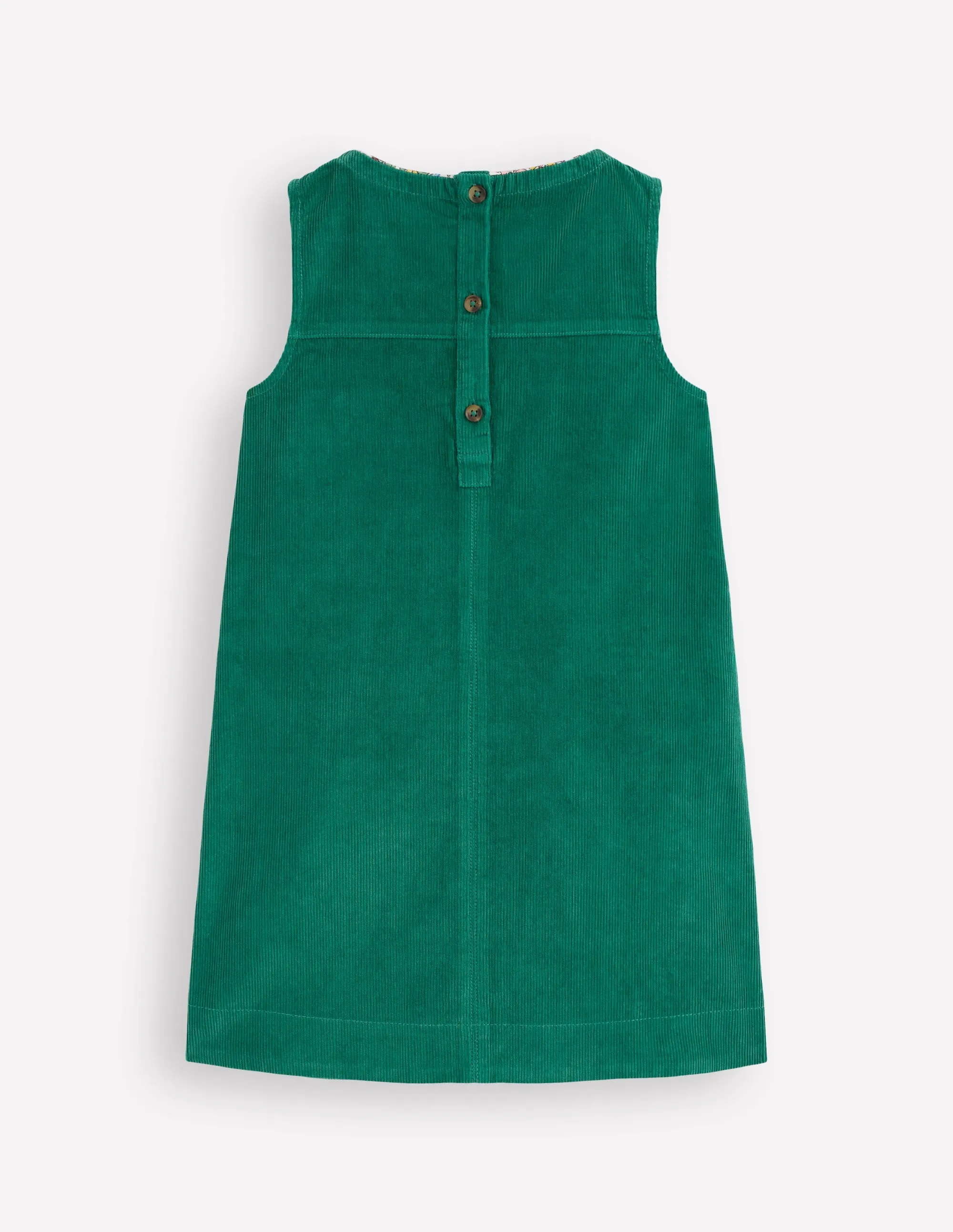 Saffy Cord Pinafore Dress-Jewel Green Adjustable-Straps