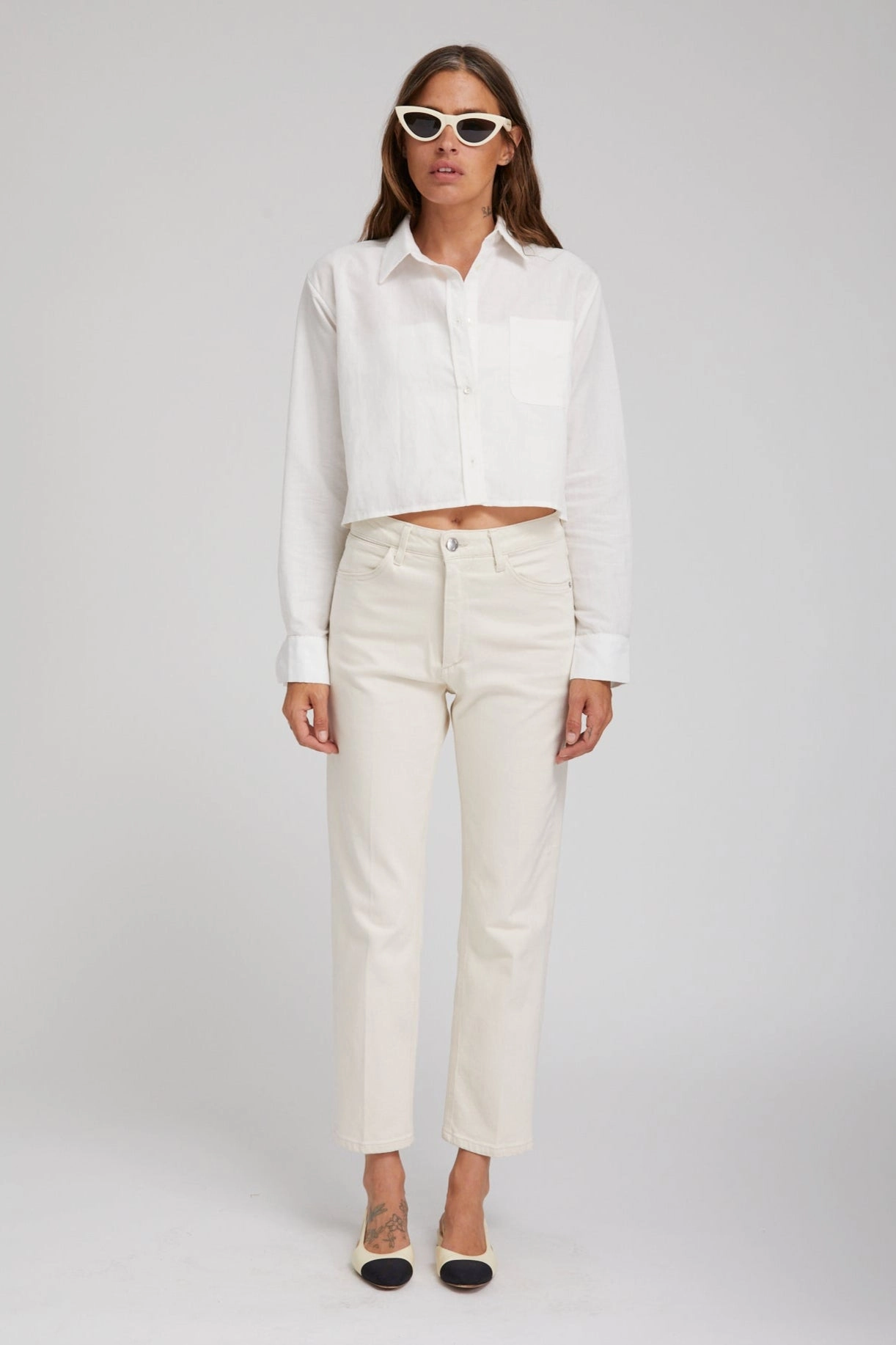 ReflectiveAccents Earhart Cropped Straight Leg Denim