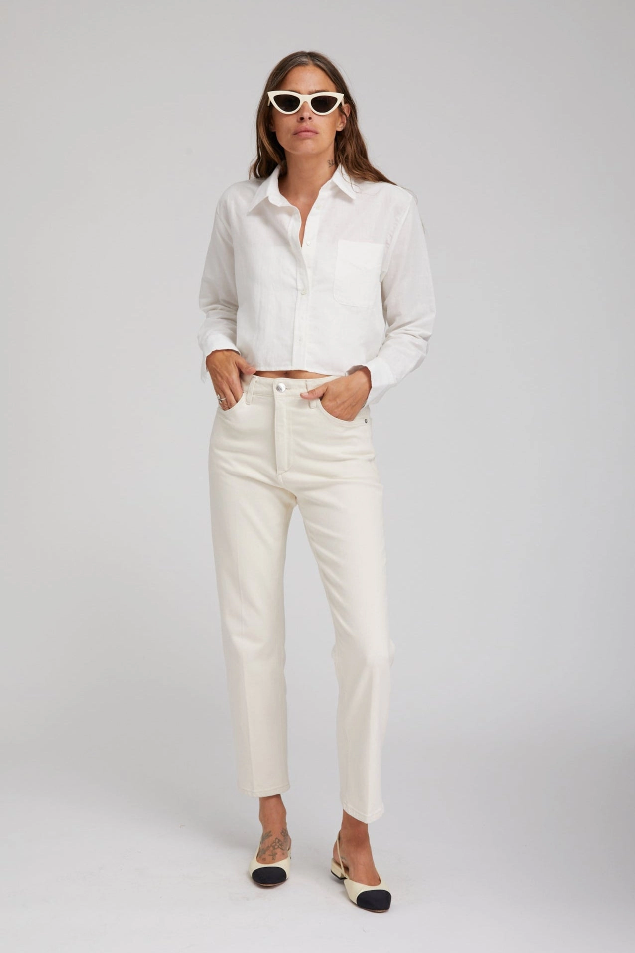 NonRestrictive Earhart Cropped Straight Leg Denim