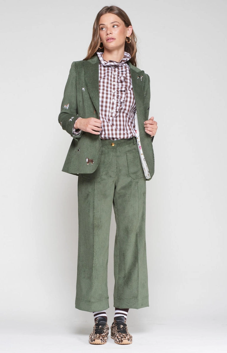Cozy Fit Dorin Corduroy Straight Trouser in Pana Hunter Green