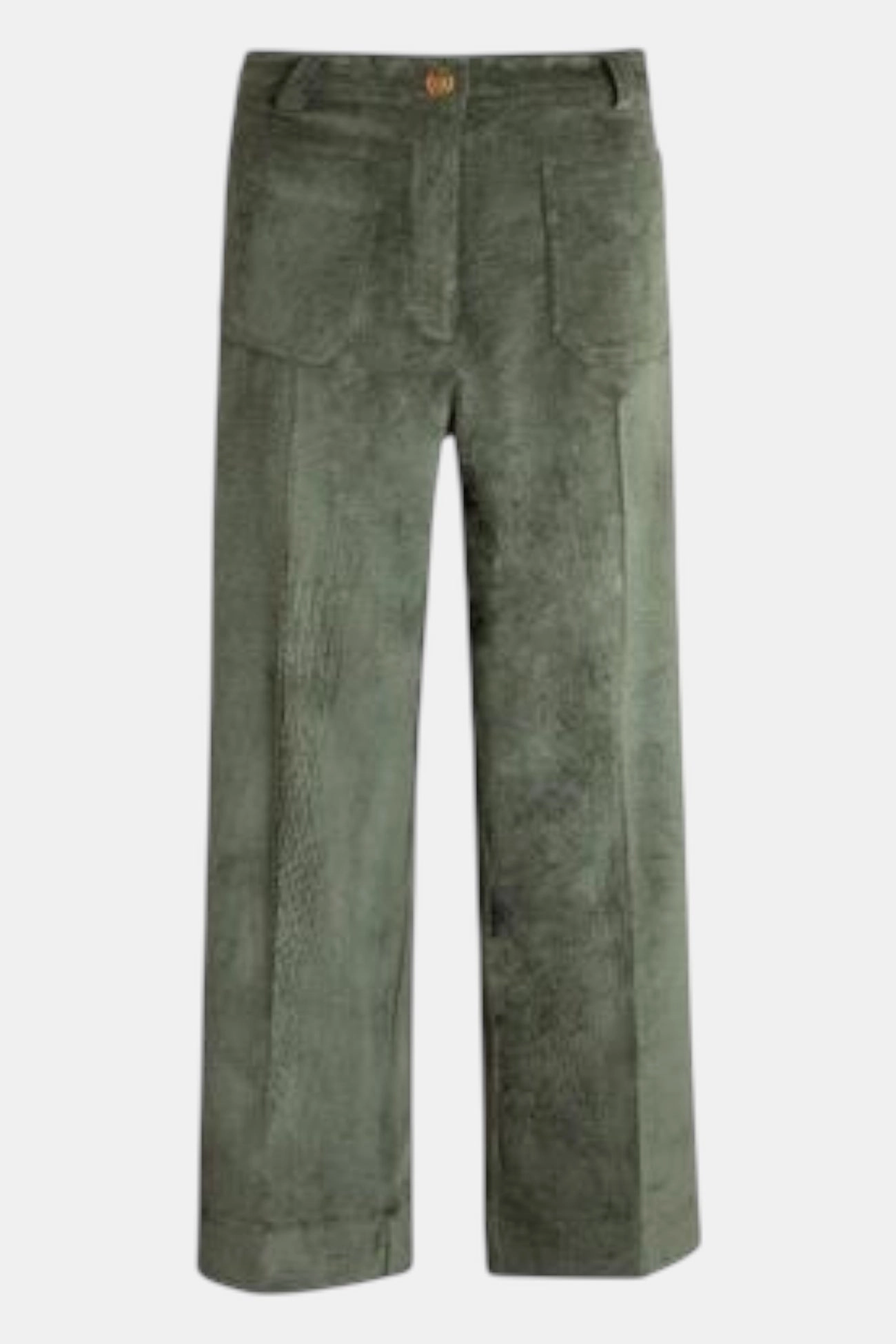 Casual Must-Have Minimal Cut Dorin Corduroy Straight Trouser in Pana Hunter Green