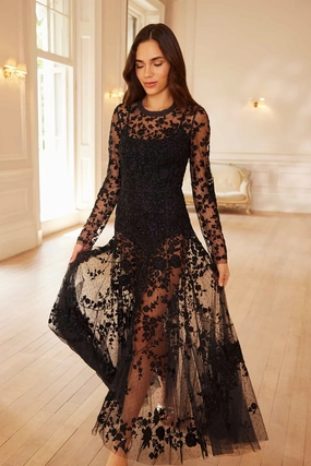 Sleek Touch Rosa Sheer Ankle Gown