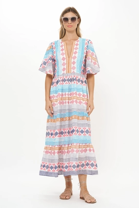 Flirty V-Neck Maxi Casablanca Multi Shine Moment Beaded-Edge