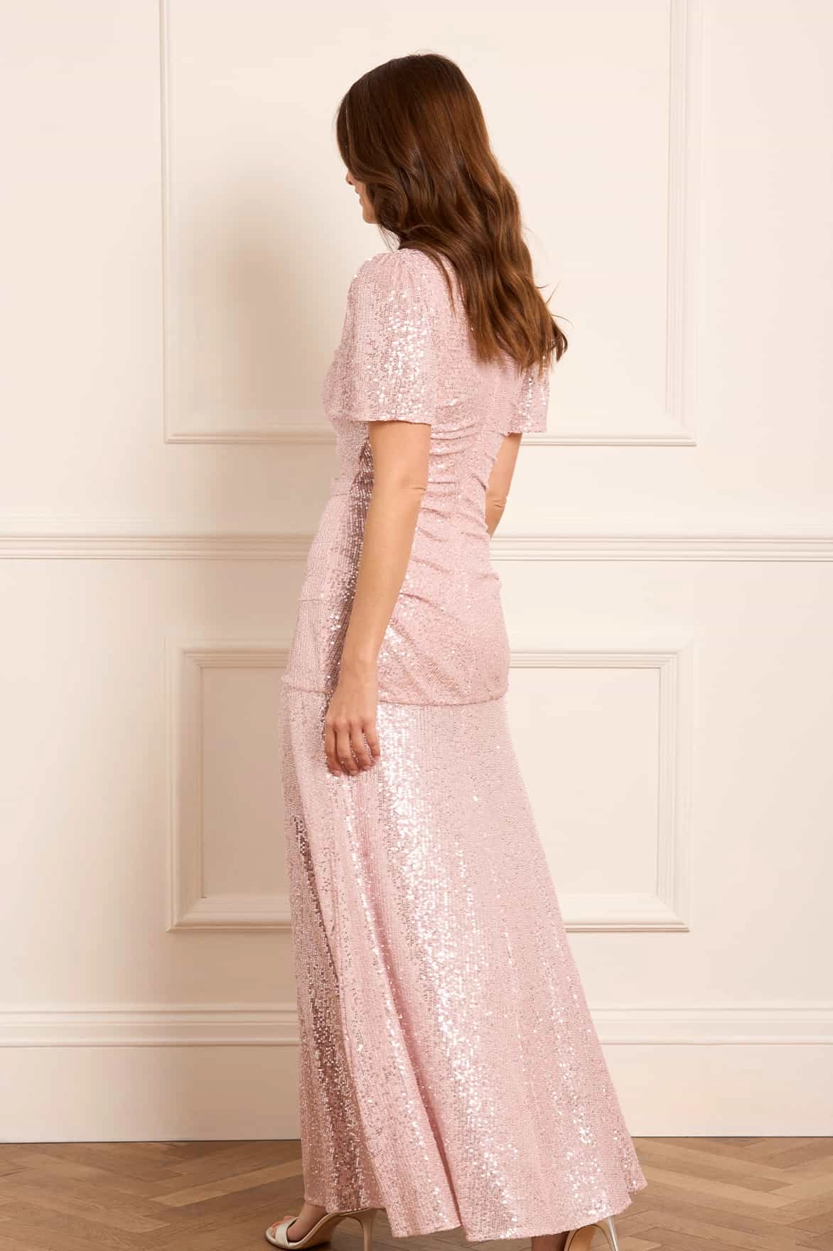 Valentina Round Neck Gown Modern Fit Belt Waist