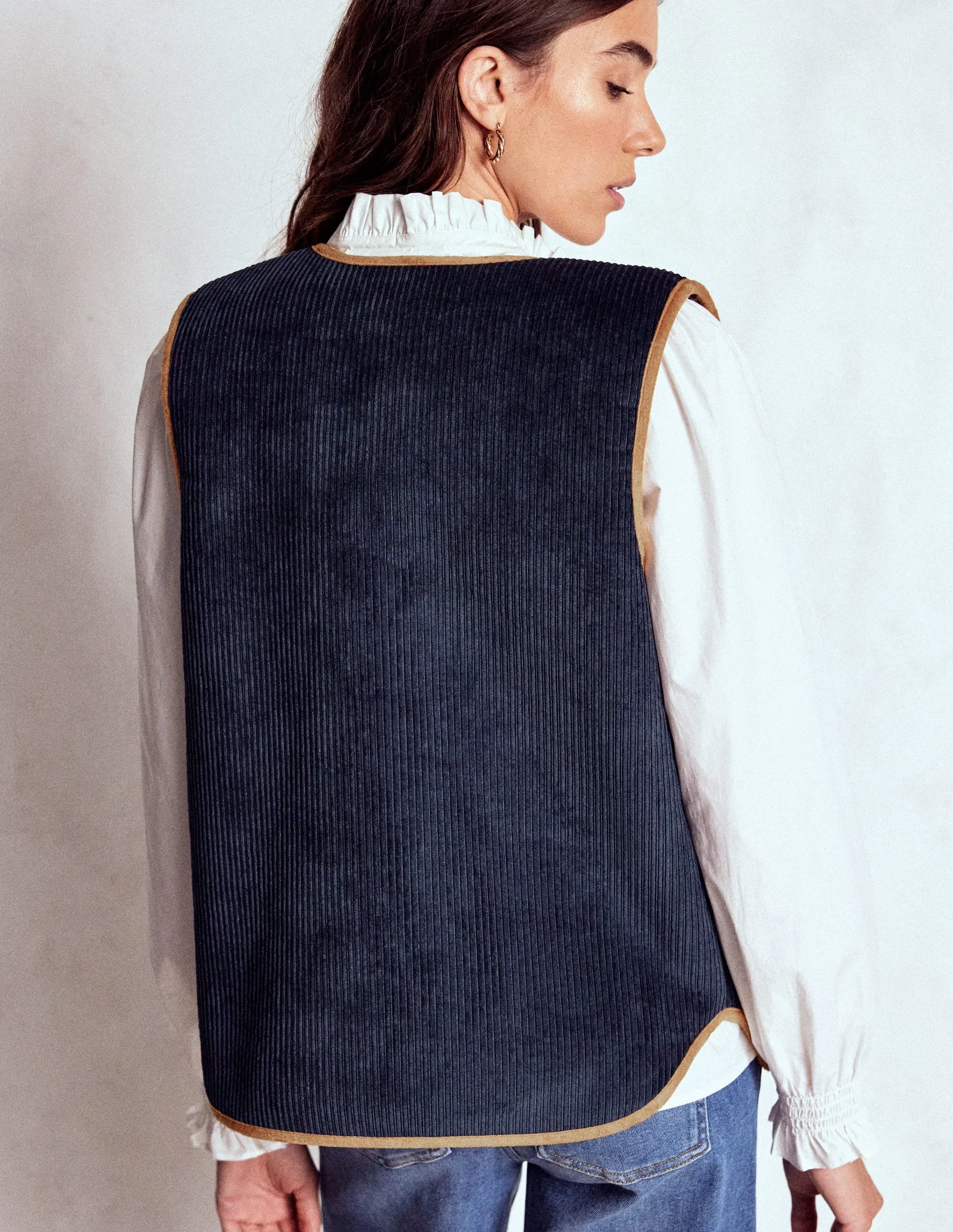 Moisture Wicking Inner Layer Clerkenwell Reversible Gilet-Navy, Leopard