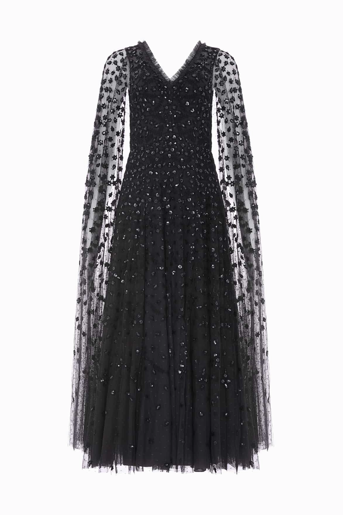 Clover Cape Sleeve Ankle Gown Beauty Zone