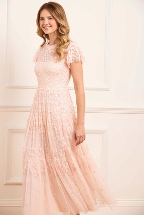 Work Look Clover Short Sleeve Ankle Gown