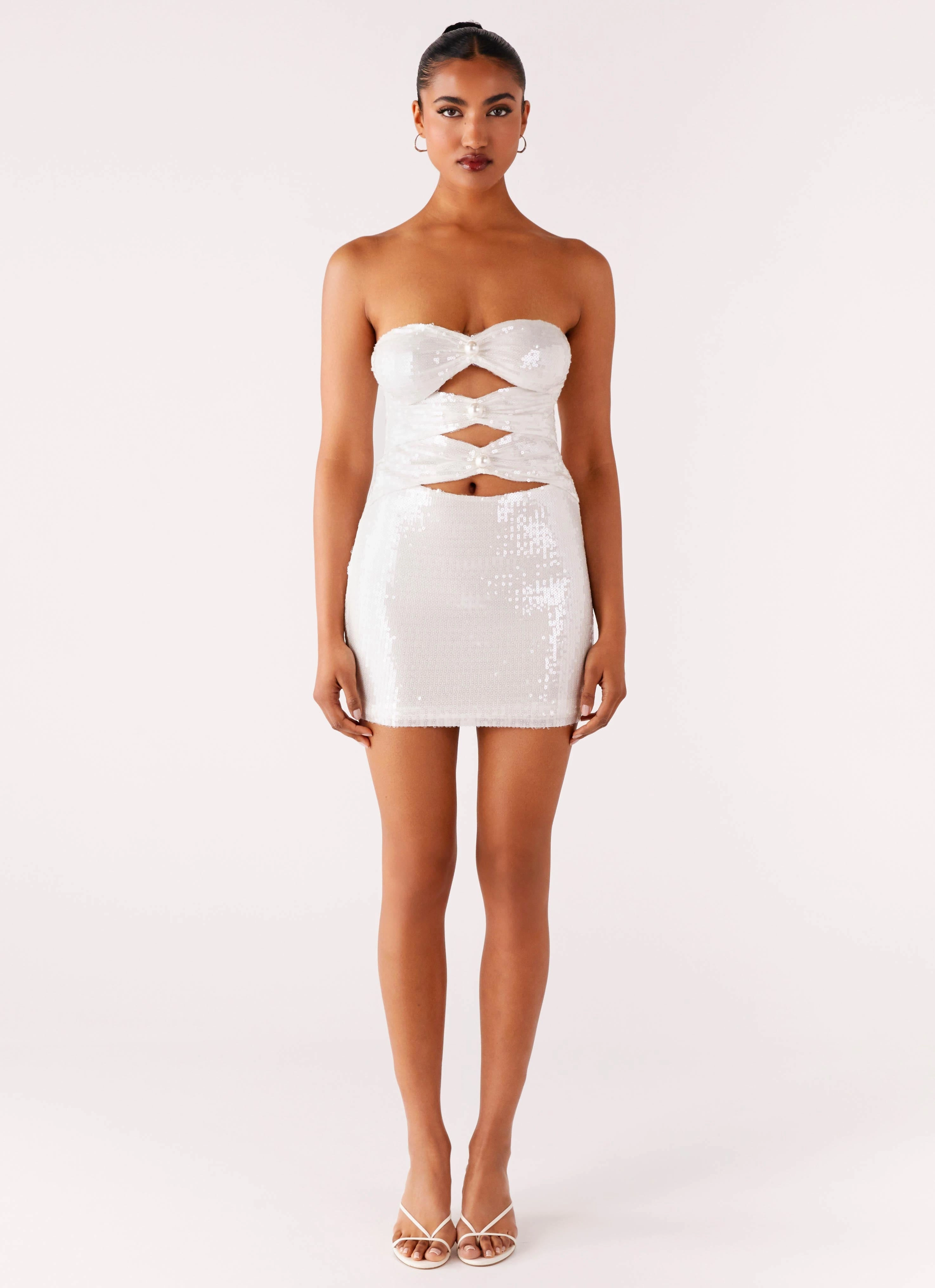 Clyra Sequin Mini Dress - Ivory