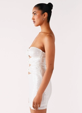 Clyra Sequin Mini Dress - Ivory