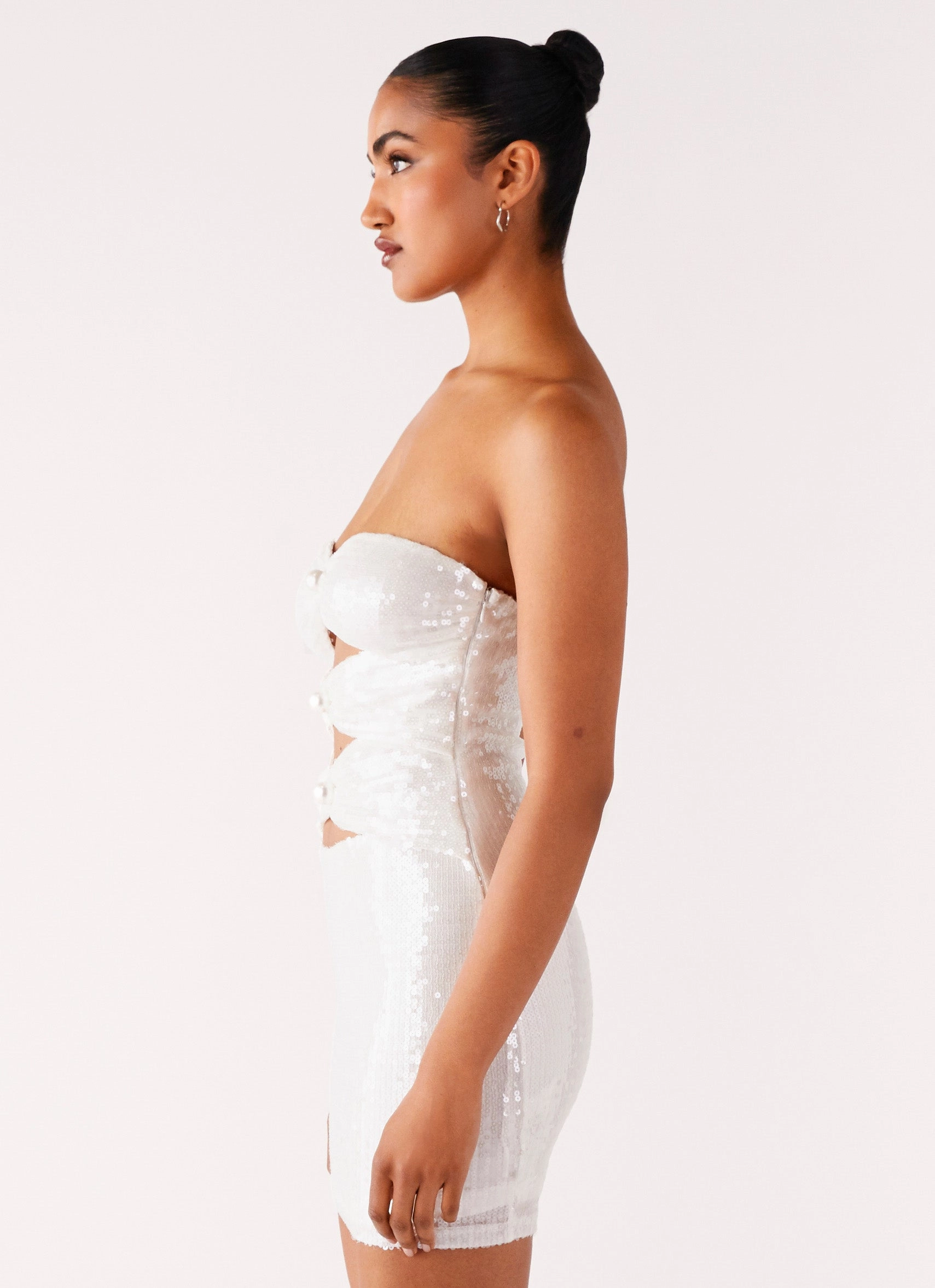 Clyra Sequin Mini Dress - Ivory