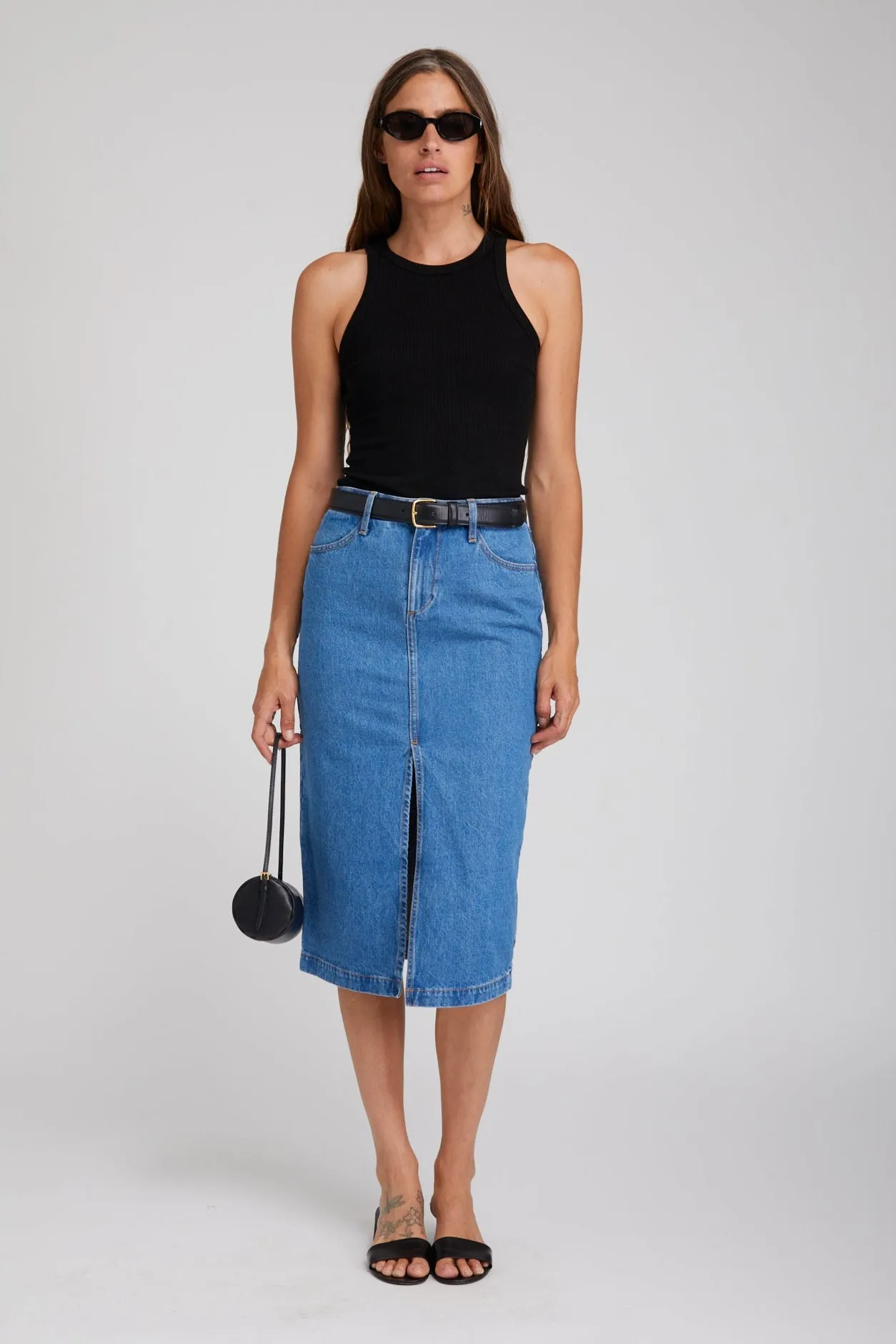 Loose Tee Coco Denim A-Line Pencil Skirt