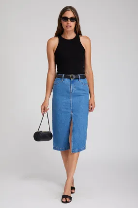 Natural Mood Coco Denim A-Line Pencil Skirt