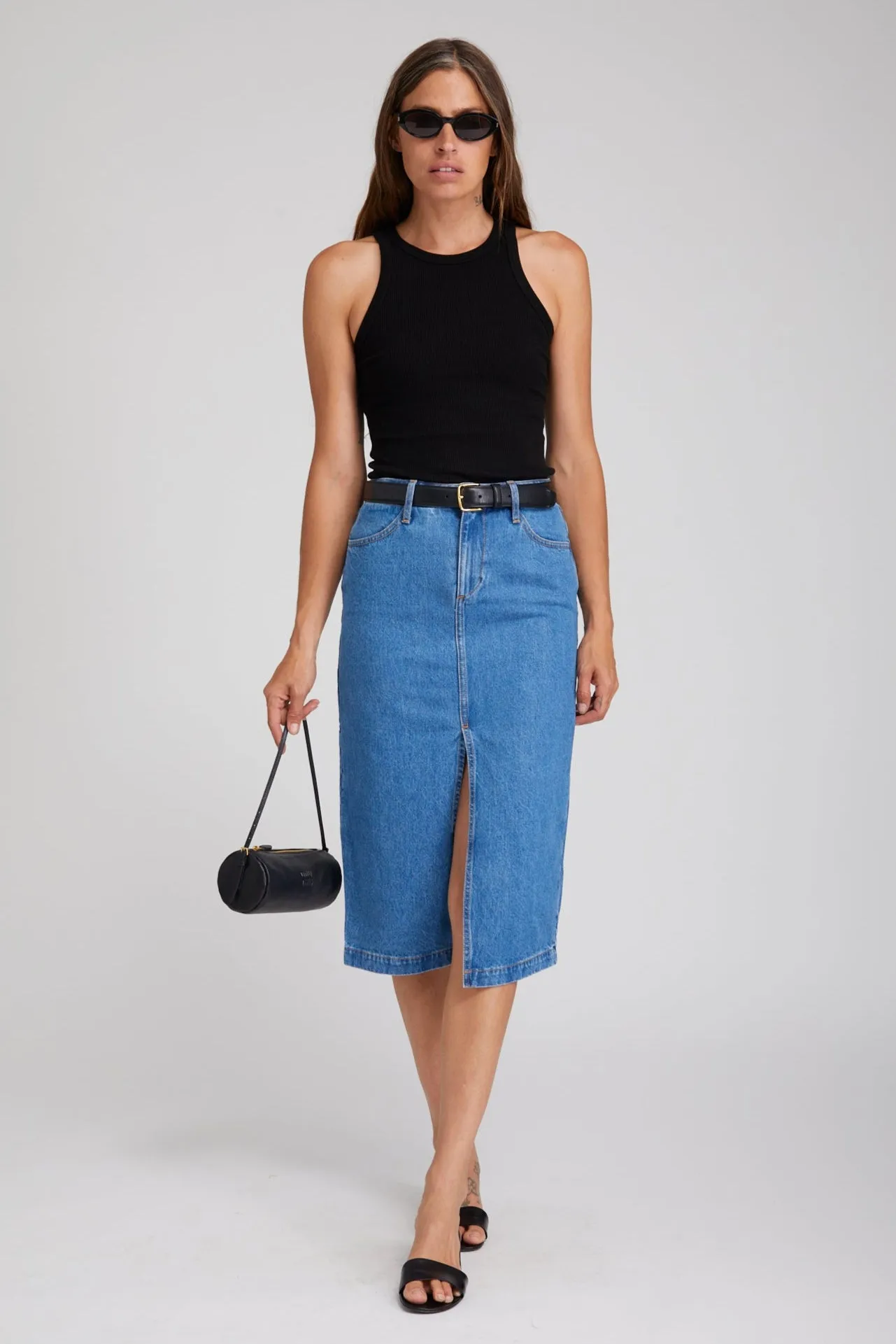 Natural Mood Coco Denim A-Line Pencil Skirt