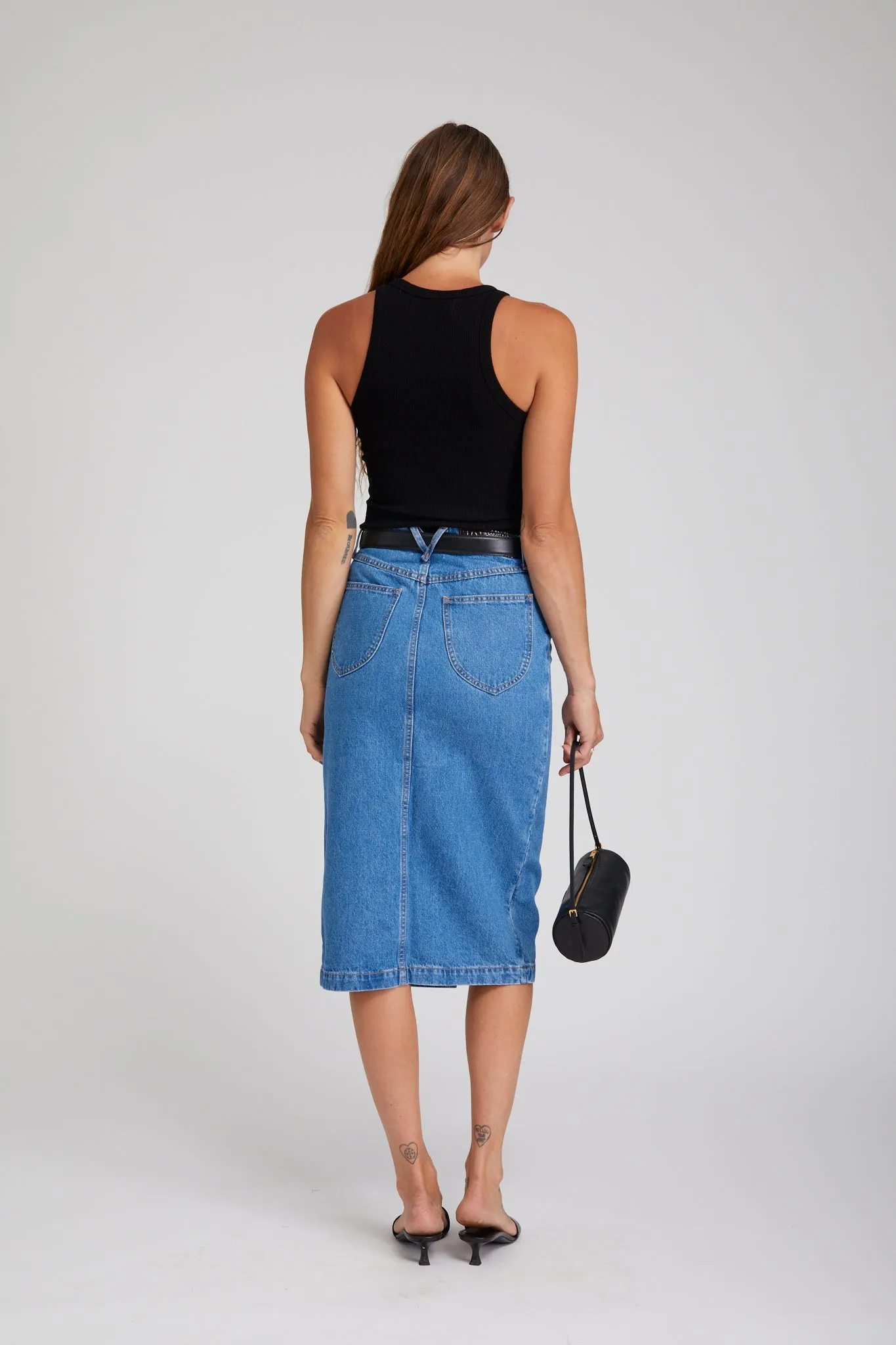 Coco Denim A-Line Pencil Skirt Versatile Base Layer