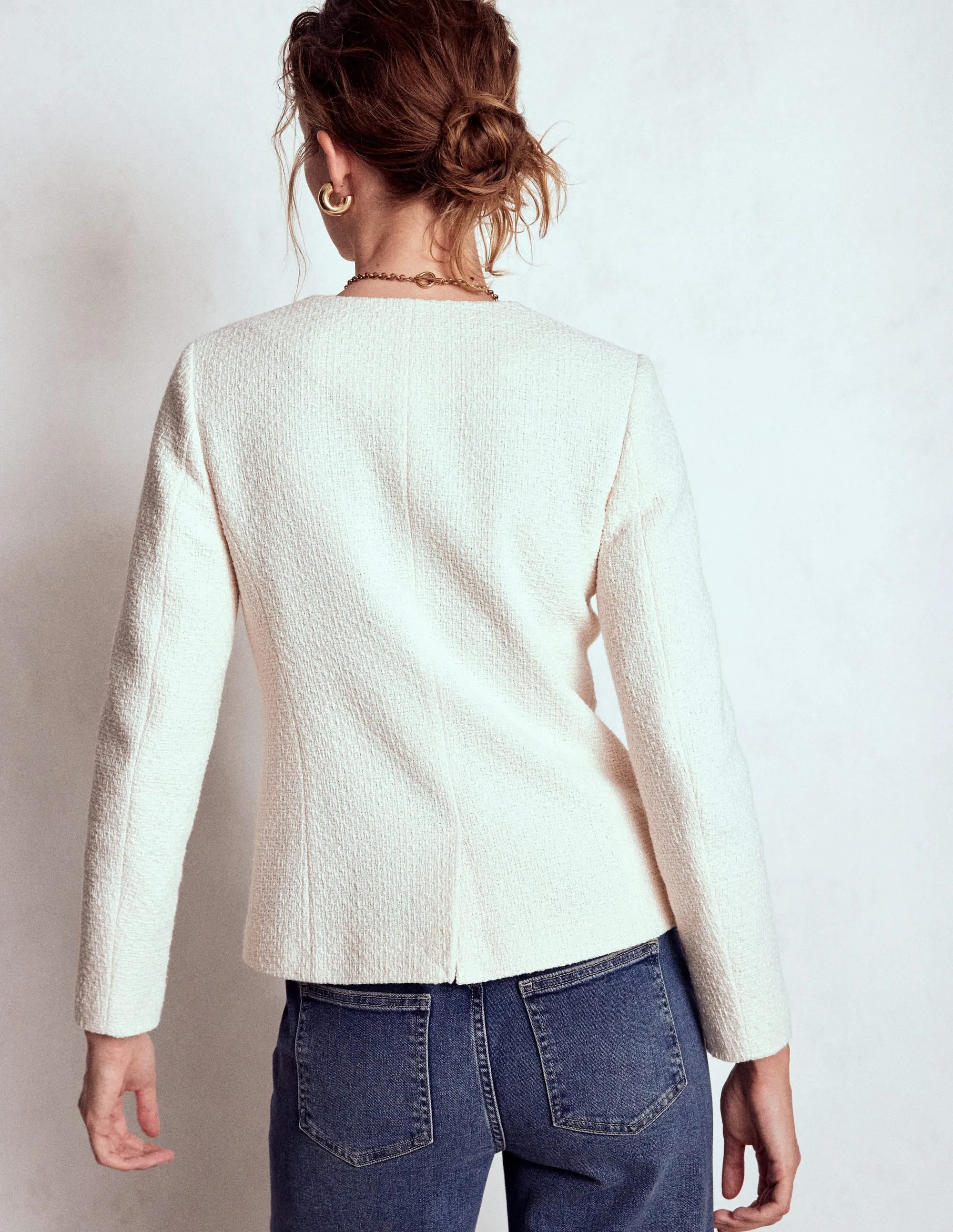 Hampstead Textured Blazer-Cream Texture All Weather Protection windproof