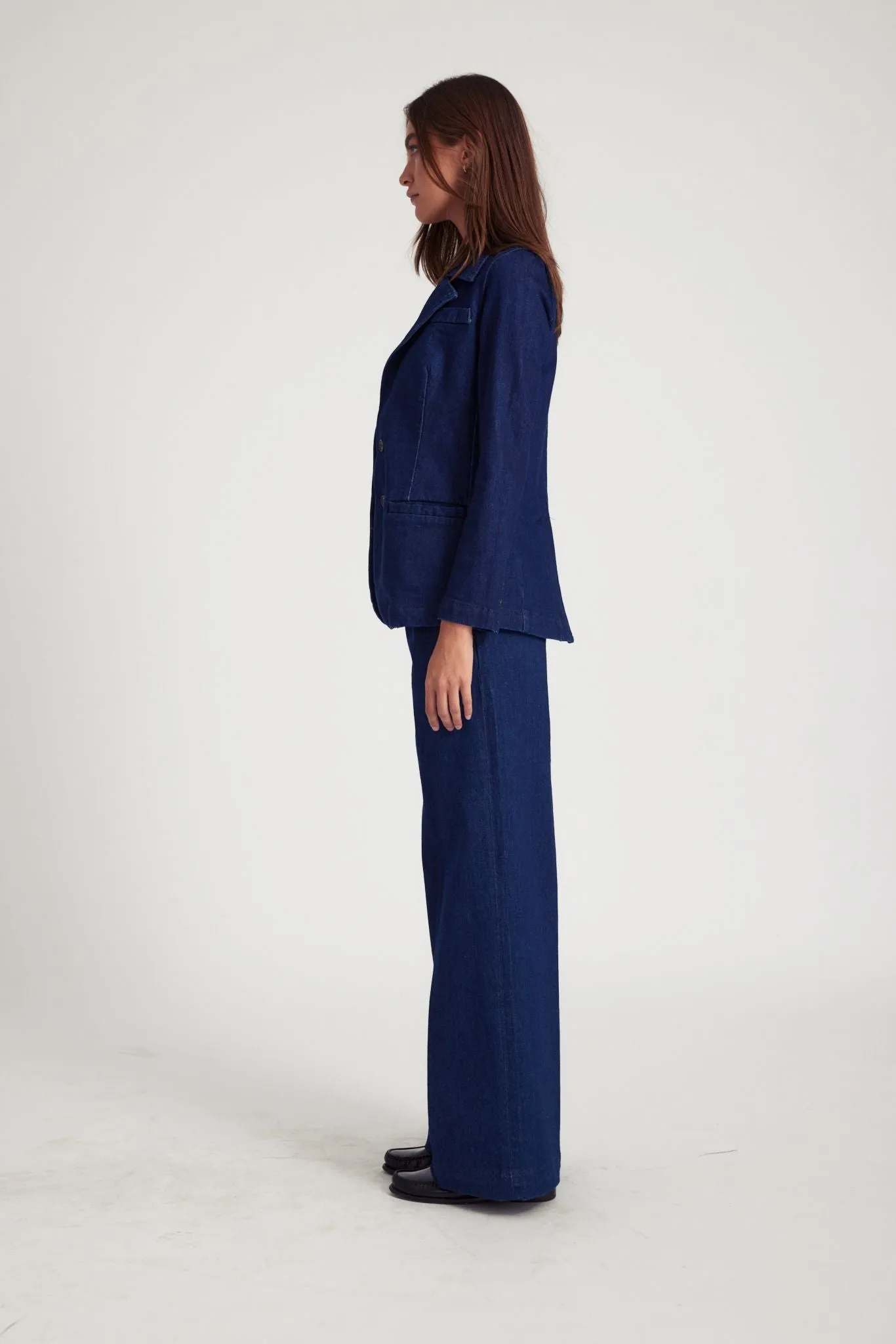 Rinse Denim Blazer Multi Pocket Utility