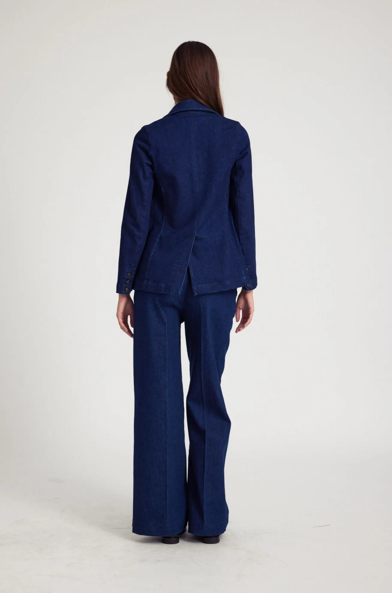 Rinse Denim Blazer QuickDryMaterial Roll Up Hood