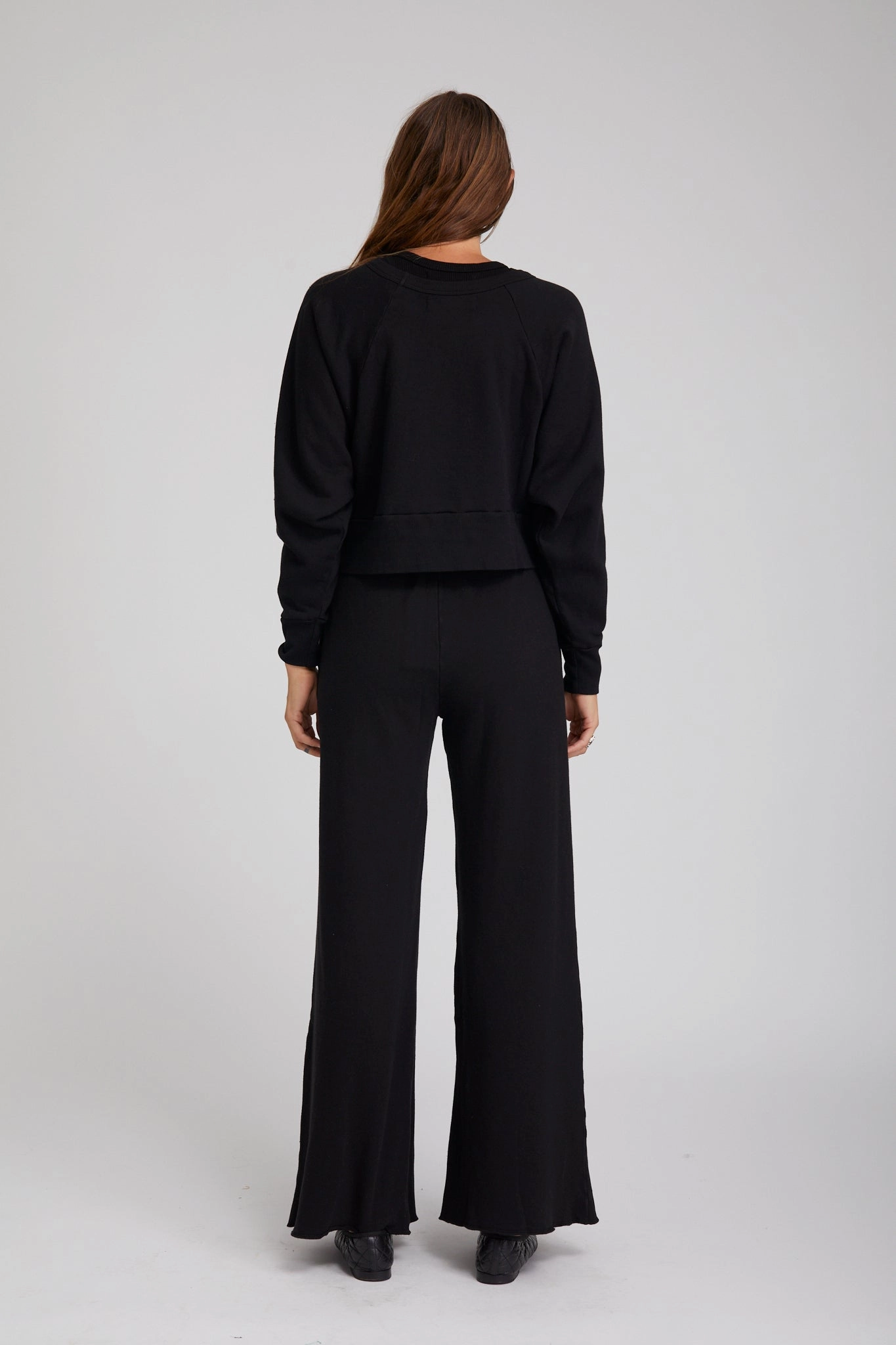 Winter Layer Black Knit Wide Leg Pants