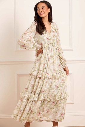 Subtle Detail Colette's Rose Cherie Lurex Ankle Gown