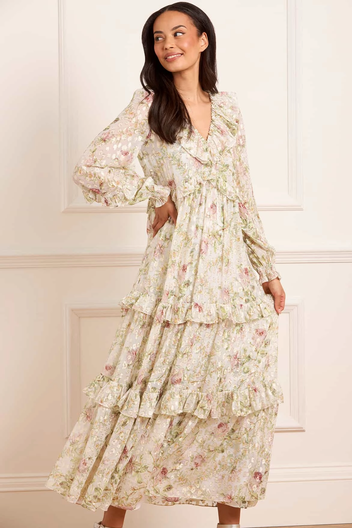 Polished Edge Colette's Rose Cherie Lurex Ankle Gown