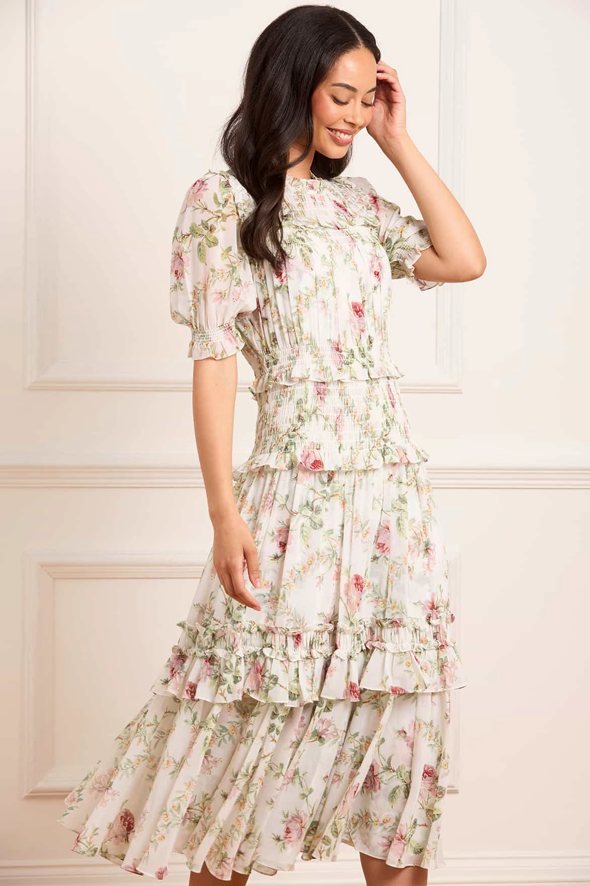 Colette's Rose Emilia Georgette Ballerina Dress Sleek Vibe Simple Ease